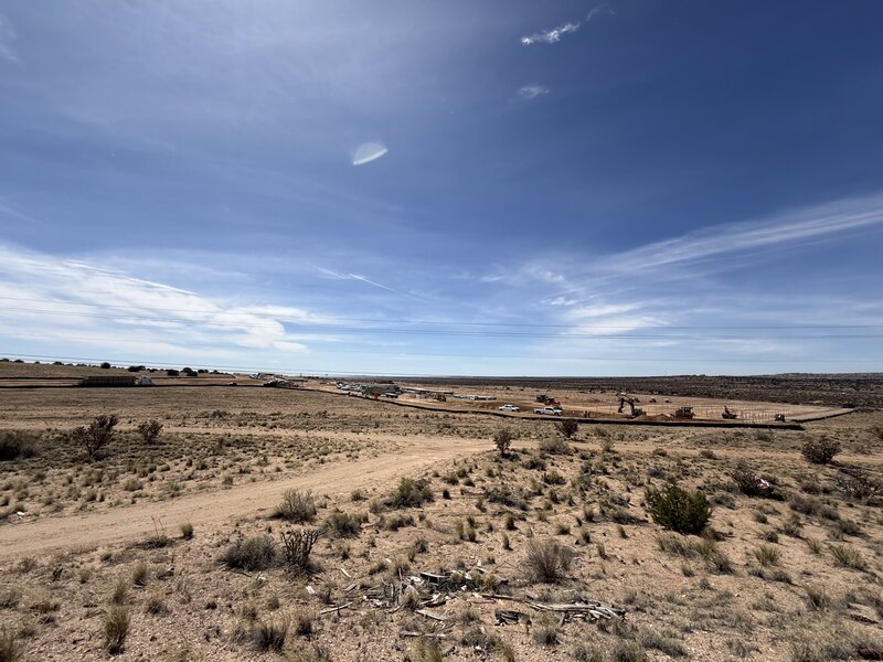 New Mexico solar farm site — open desert landscape prepared for solar panel installation